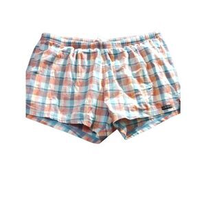 Men's Plaid Swim Trunks - Coral & Blue(Different Color Same Length) (38)